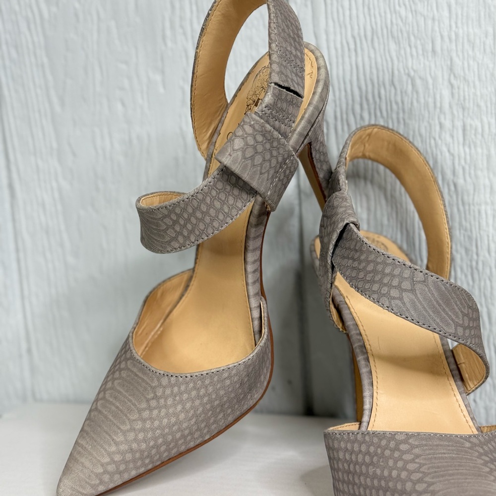 Vince Camuto Textured Gray Heels - Picture 3 of 6